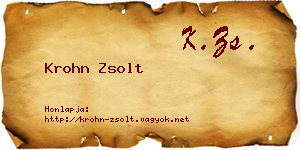 Krohn Zsolt névjegykártya
