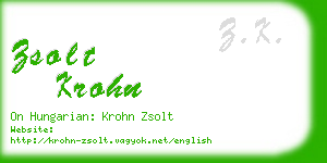 zsolt krohn business card